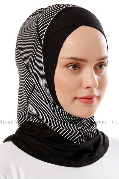 Wind Cross - Hijab Al Amira One-Piece Nero & Grigio Chiaro