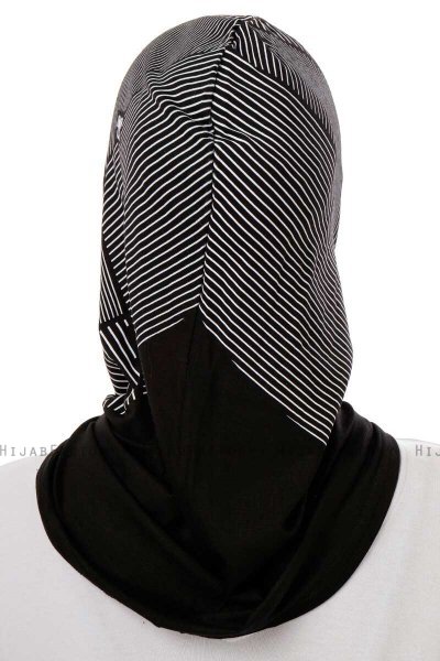 Wind Cross - Hijab Al Amira One-Piece Nero & Grigio Chiaro