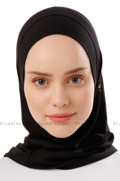 Logo Plain - Hijab Al Amira One-Piece Nero & Gold