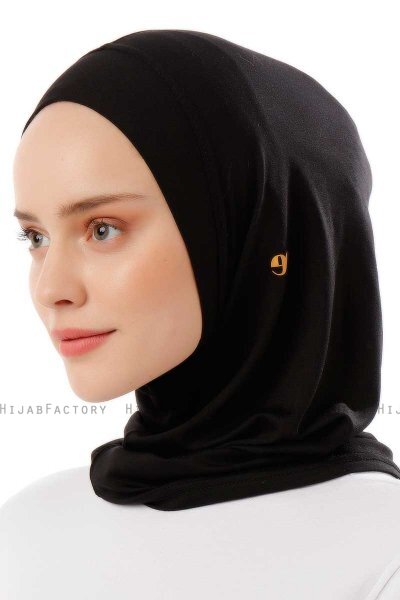 Logo Plain - Hijab Al Amira One-Piece Nero & Gold
