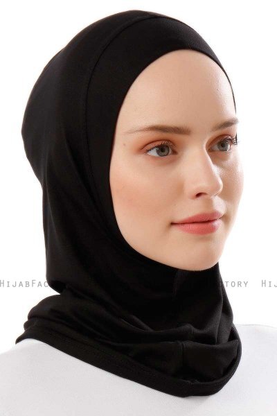 Logo Plain - Hijab Al Amira One-Piece Nero & Gold