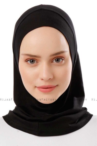Logo Plain - Hijab Al Amira One-Piece Nero & Grigio Chiaro