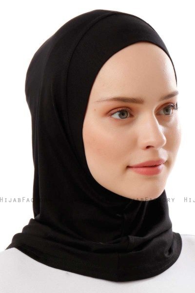 Logo Plain - Hijab Al Amira One-Piece Nero & Grigio Chiaro