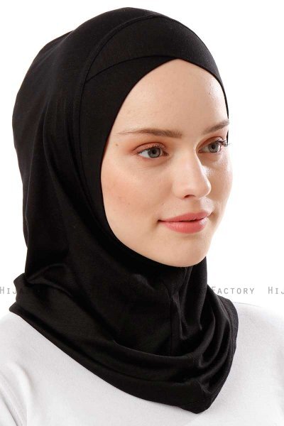 Logo Cross - Hijab Al Amira One-Piece Nero & Grigio Chiaro