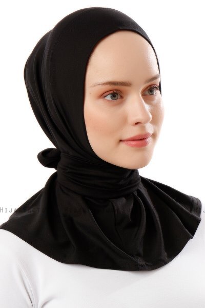 Sportif Plain - Hijab Pratico Viscosa Nero & Gold