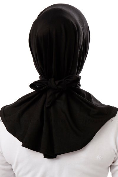 Sportif Plain - Hijab Pratico Viscosa Nero & Gold
