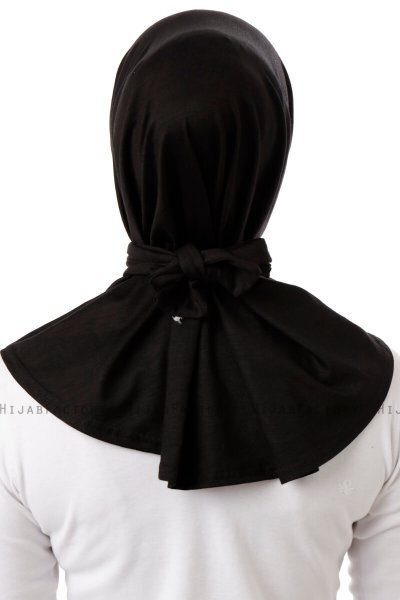 Sportif Plain - Hijab Pratico Viscosa Nero & Grigio Chiaro