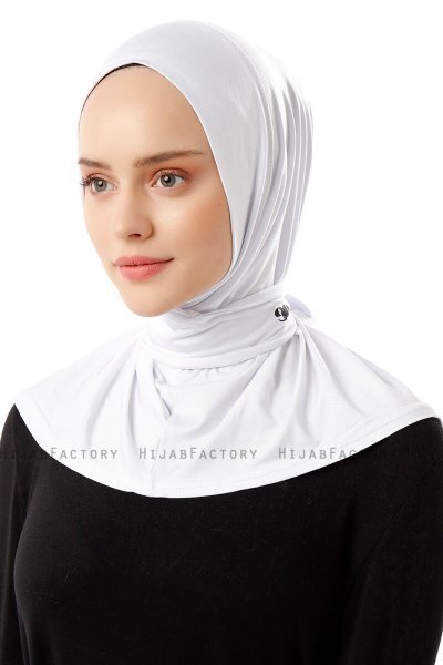Sportif Plain - Hijab Pratico Viscosa Bianca