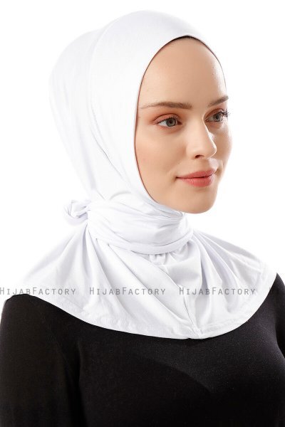 Sportif Plain - Hijab Pratico Viscosa Bianca