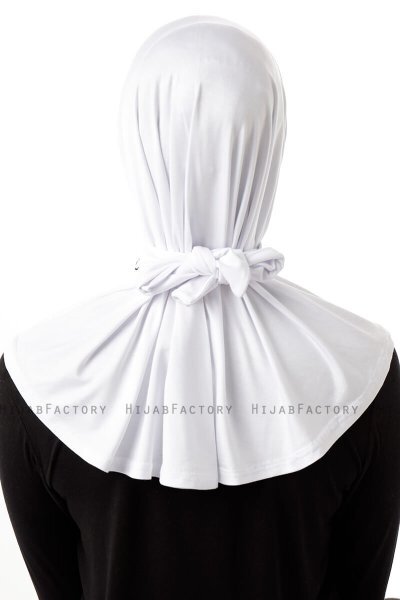 Sportif Plain - Hijab Pratico Viscosa Bianca