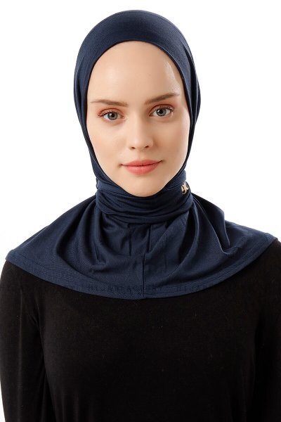 Sportif Plain - Hijab Pratico Viscosa Blu Navy