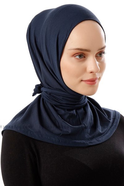 Sportif Plain - Hijab Pratico Viscosa Blu Navy