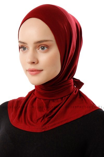 Sportif Plain - Hijab Pratico Viscosa Bordò