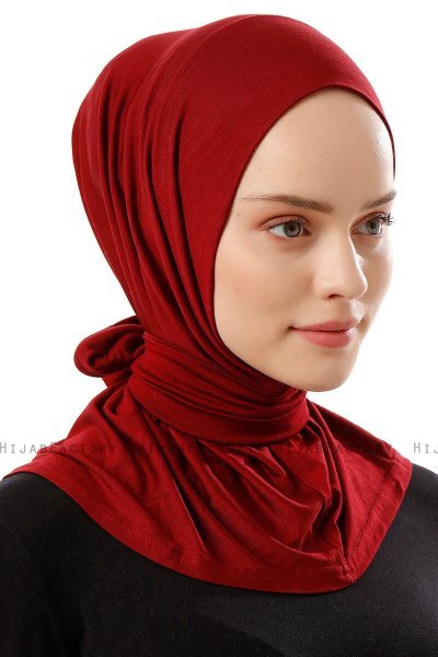 Sportif Plain - Hijab Pratico Viscosa Bordò
