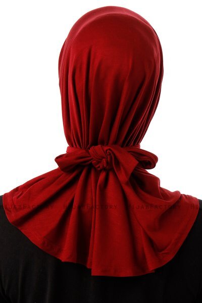 Sportif Plain - Hijab Pratico Viscosa Bordò
