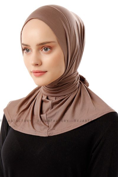 Sportif Plain - Hijab Pratico Viscosa Taupe Scuro