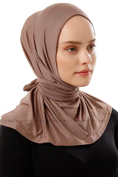Sportif Plain - Hijab Pratico Viscosa Taupe Scuro