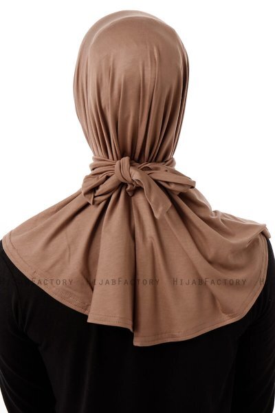 Sportif Plain - Hijab Pratico Viscosa Taupe Scuro