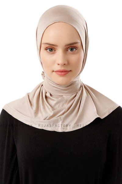 Sportif Plain - Hijab Pratico Viscosa Taupe Chiaro