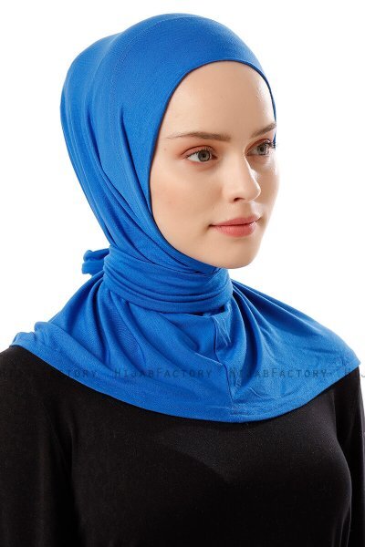 Sportif Plain - Hijab Pratico Viscosa Blu