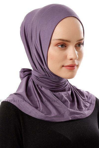 Sportif Plain - Hijab Pratico Viscosa Viola Scuro