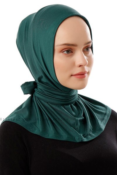Sportif Plain - Hijab Pratico Viscosa Verde Scuro
