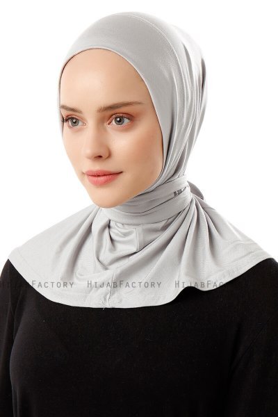 Sportif Plain - Hijab Pratico Viscosa Grigio Chiaro