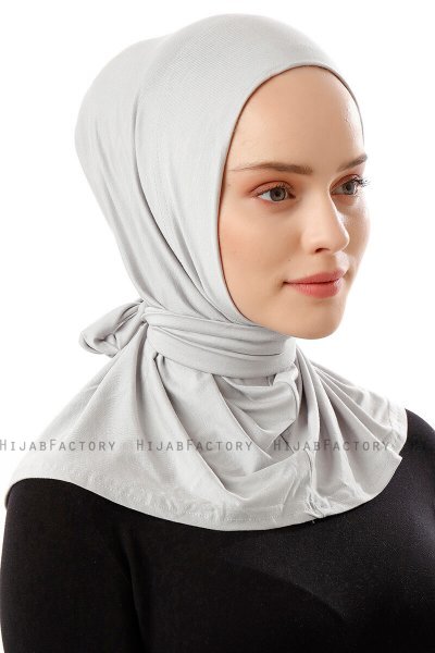 Sportif Plain - Hijab Pratico Viscosa Grigio Chiaro