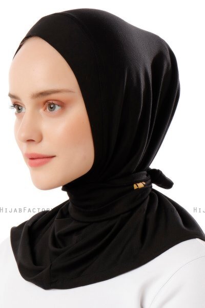 Sportif Cross - Hijab Pratico Viscosa Nero & Gold