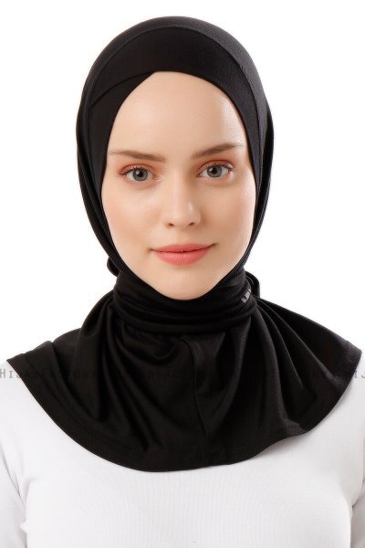 Sportif Cross - Hijab Pratico Viscosa Nero & Grigio Chiaro