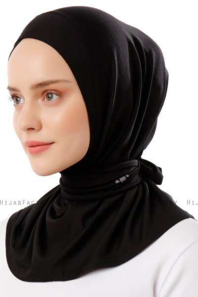 Sportif Cross - Hijab Pratico Viscosa Nero & Grigio Chiaro