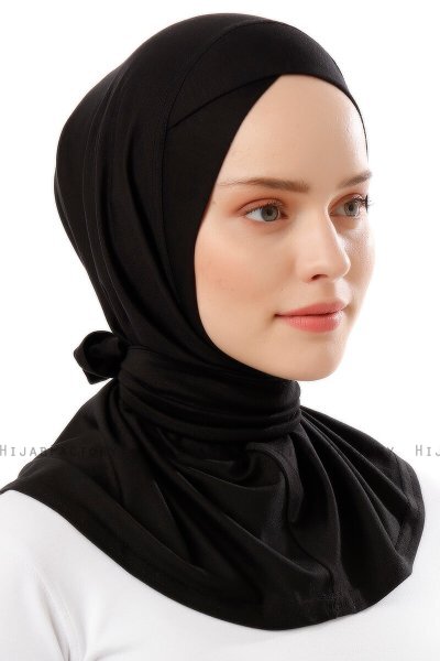 Sportif Cross - Hijab Pratico Viscosa Nero & Grigio Chiaro