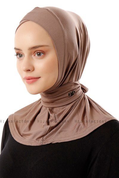 Sportif Cross - Hijab Pratico Viscosa Taupe Scuro