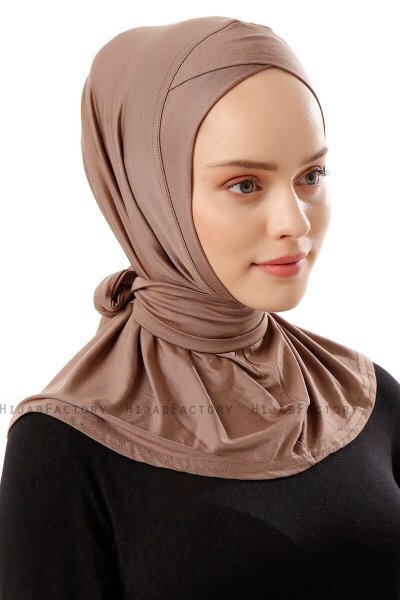 Sportif Cross - Hijab Pratico Viscosa Taupe Scuro