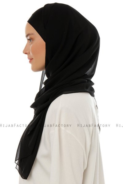 Alara Plain - Hijab Chiffon One Piece Nero