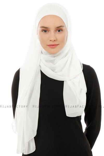 Alara Plain - Hijab Chiffon One Piece Creme