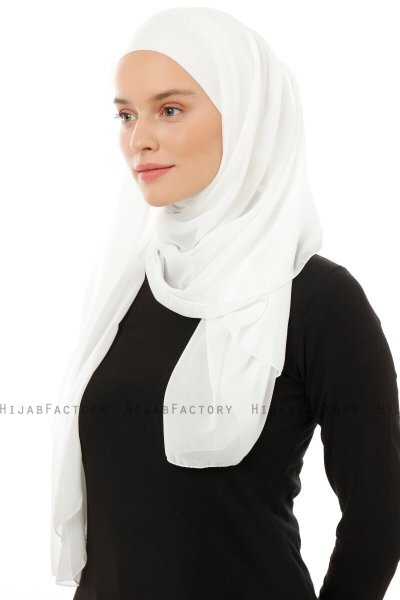 Alara Plain - Hijab Chiffon One Piece Creme