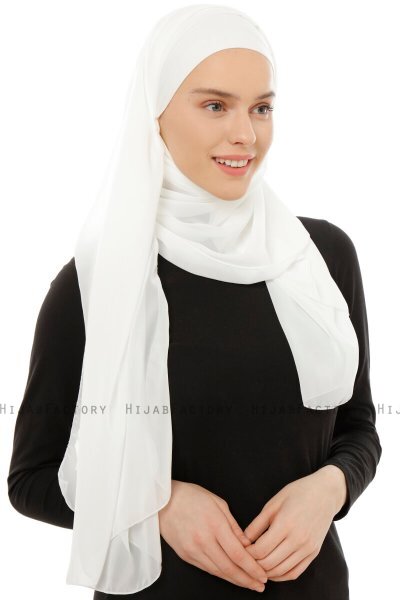 Alara Plain - Hijab Chiffon One Piece Creme