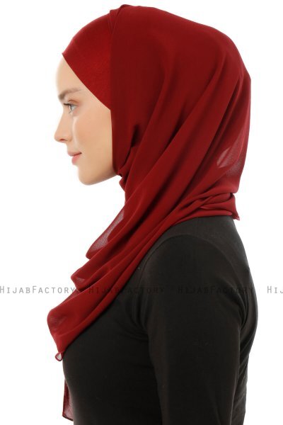 Alara Plain - Hijab Chiffon One Piece Bordò