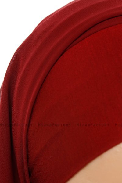 Alara Plain - Hijab Chiffon One Piece Bordò