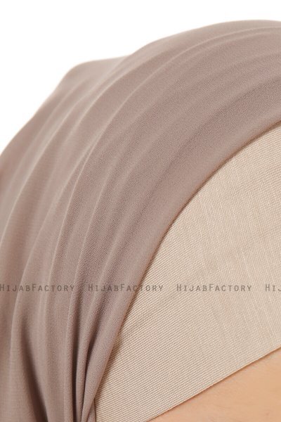 Alara Plain - Hijab Chiffon One Piece Taupe Chiaro