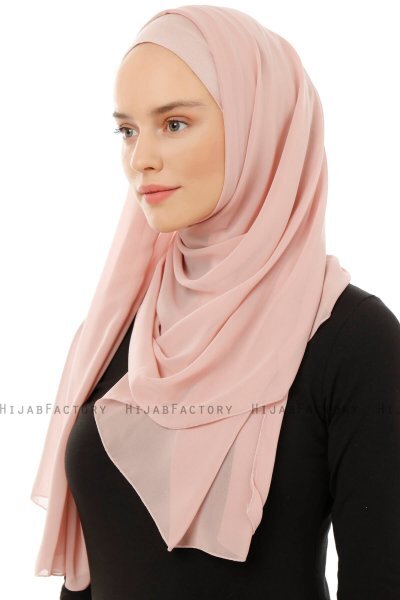 Alara Plain - Hijab Chiffon One Piece Rosa Antico
