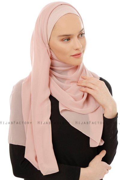 Alara Plain - Hijab Chiffon One Piece Rosa Antico