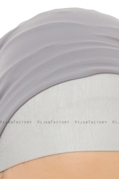 Alara Plain - Hijab Chiffon One Piece Grigio Scuro