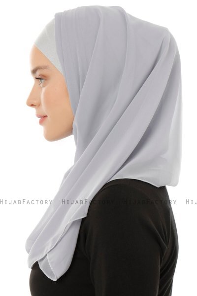 Alara Plain - Hijab Chiffon One Piece Grigio Chiaro