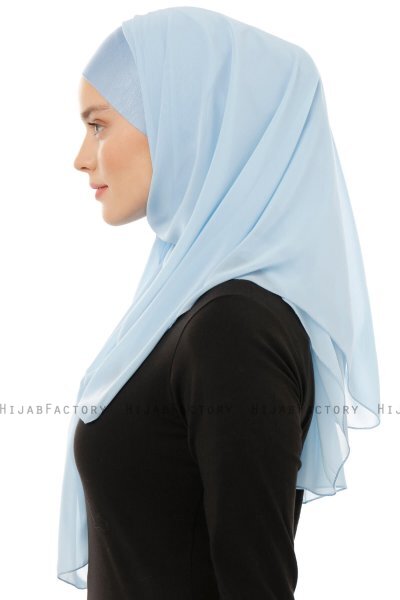 Alara Plain - Hijab Chiffon One Piece Azzurro