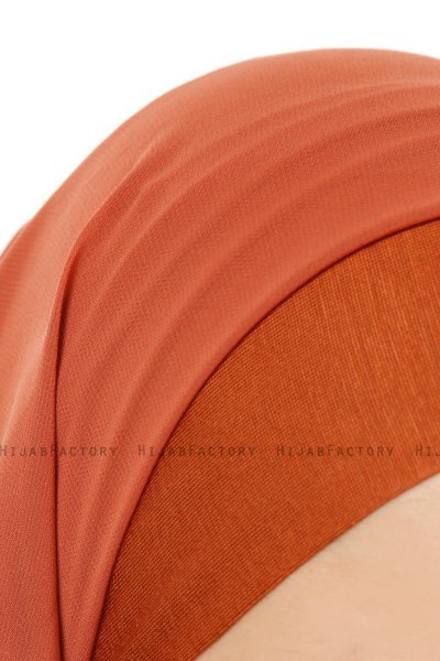 Alara Plain - Hijab Chiffon One Piece Rosso Mattone