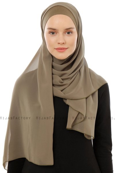 Alara Plain - Hijab Chiffon One Piece Verde Oliva