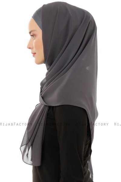 Alara Plain - Hijab Chiffon One Piece Antracite