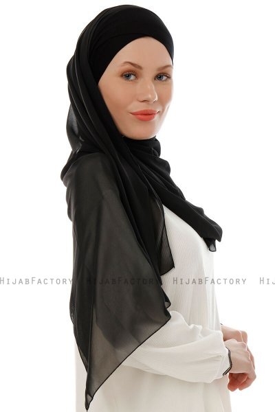 Alara Cross - Hijab Chiffon One Piece Nero